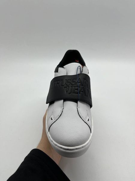 Trussardi Sneaker Leather Lettering WhiteNavy Blue 271 фото